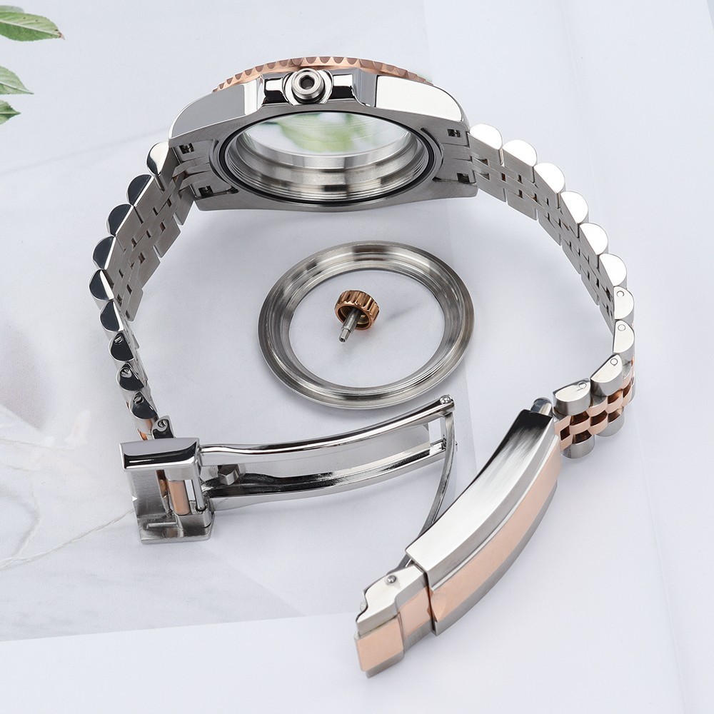 Vintage Oyster Watch Cases Bracelet 40mm SUB Luminous Bezel For Seiko NH35 NH38