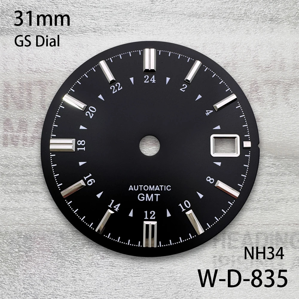 31mm S/GS Logo Dial GMT Dial Fit NH35/NH36/4R/7S Movement Watch Accessories