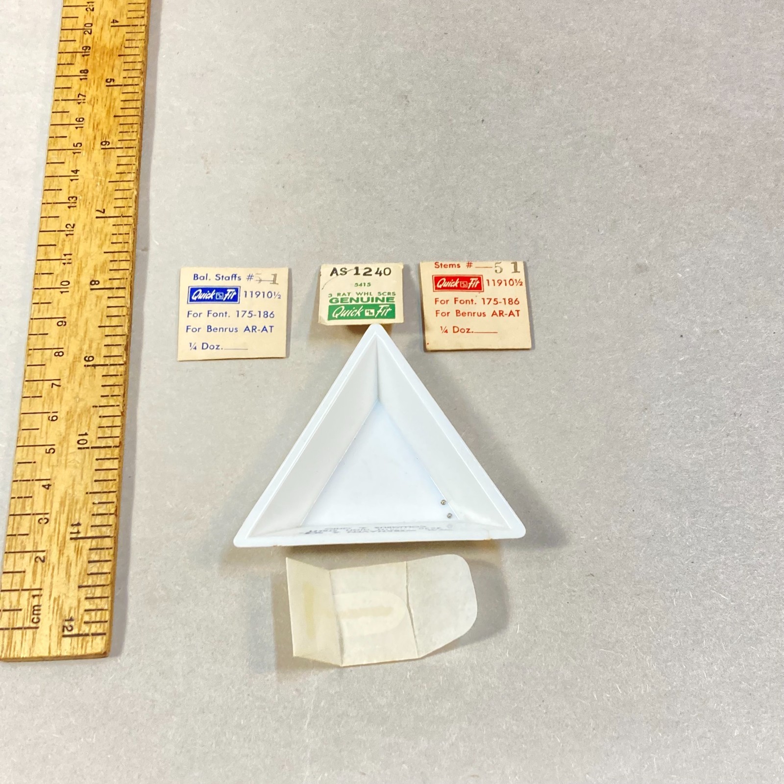Vintage Quick Fit Watch Parts Balance Staffs Stems Screws Swiss Made