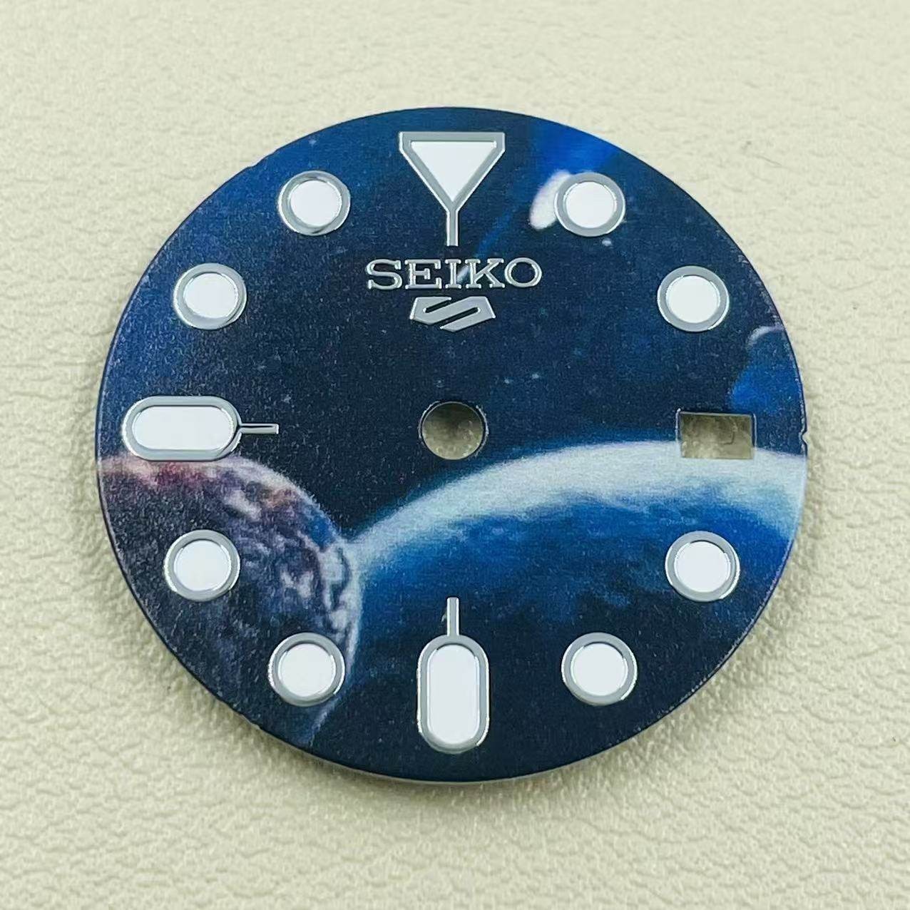 28.5mm Watch Dial Full Green Luminous For Seiko NH35 NH36 Movement Starry Sky
