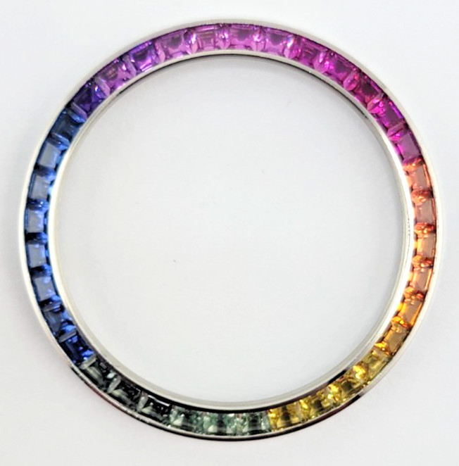 Rolex Datejust 36mm Rainbow Dial | Custom Silver Finish | Synthetic Gemstone Mar