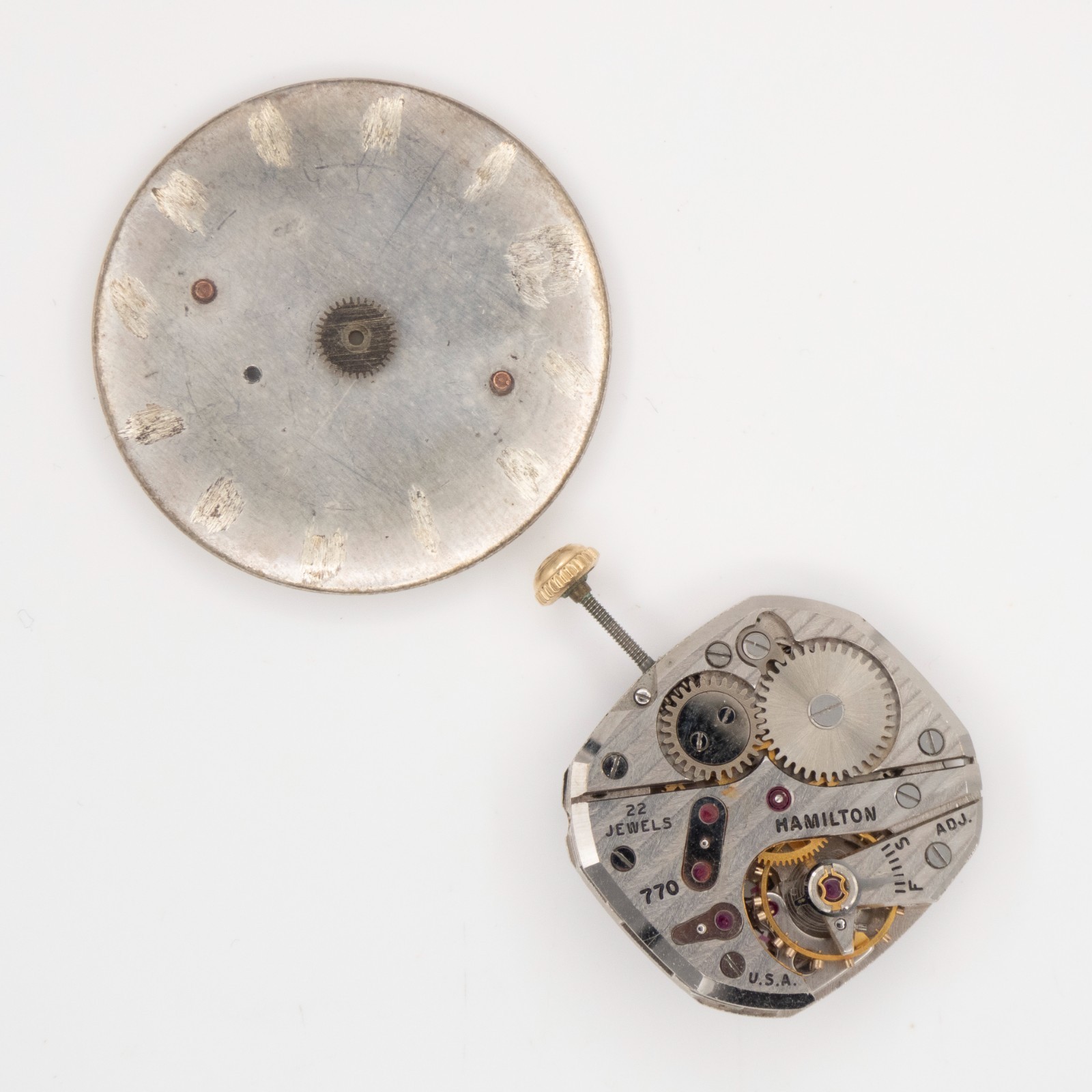 Vintage Hamilton Caliber 770 22-Jewel Wristwatch Movement, Runs