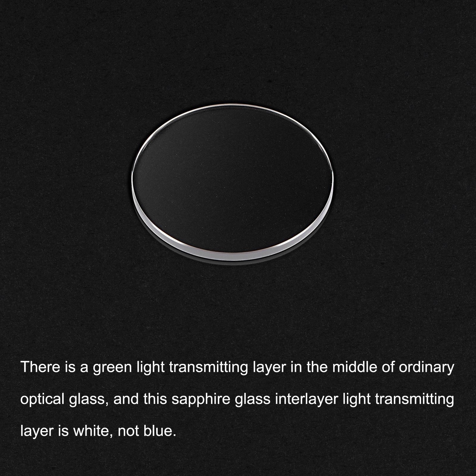 Glass Watch Round Lens Flat 28mm Dia 1.5mm Thickness, Transparent