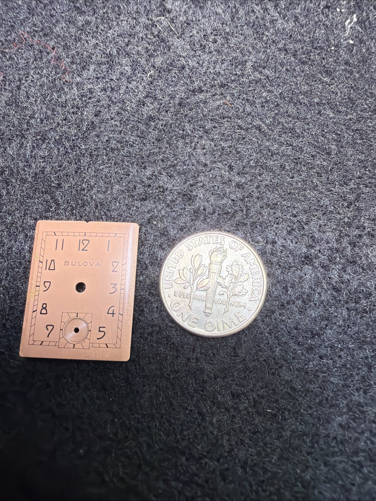 Vintage Bulova Watch Dial Face Plate Only Copper Colored New Other Rectangle
