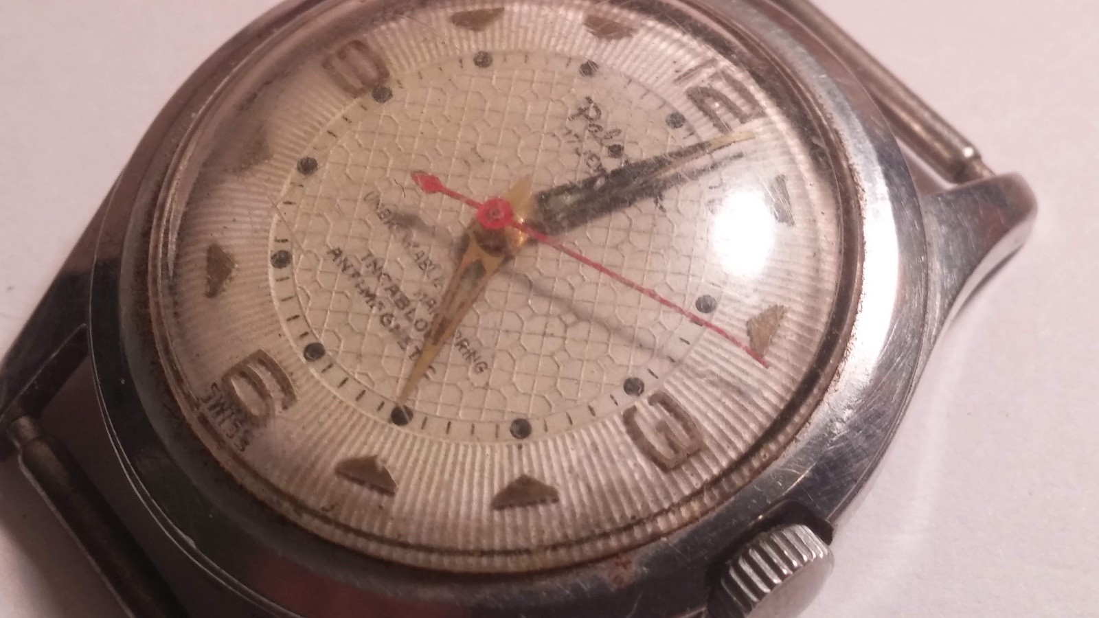AS 1187 winding movement 17 jewels Geraldy SA Palomar Incabloc antimagnetic Anti