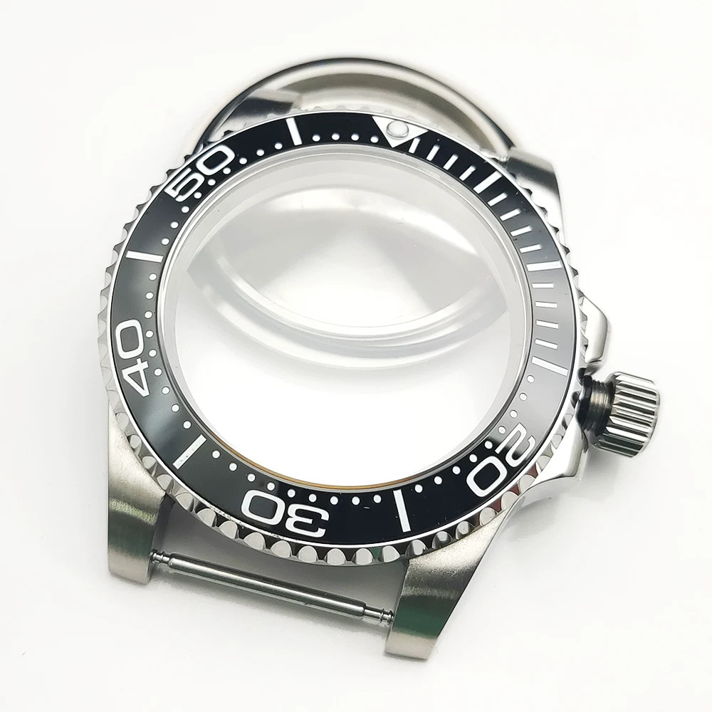 40mm Steel Watch Case Sapphire Glass For Nh35 Nh36 4R36 4R35 Movement