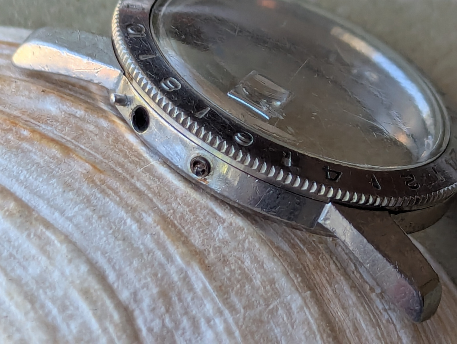 Genuine Vintage 1960’s Glycine Airman Pilot’s Watch BEZEL/MID-CASE/CRYSTAL ONLY