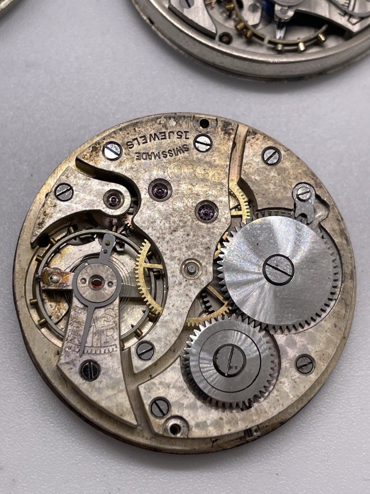 Lot of Pocket Watch Movements Hampden, Swiss & More Parts Lot #2