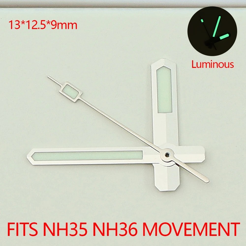 Watch Hands Green Luminous Black Watch Replacement Hand Set For NH35 NH36