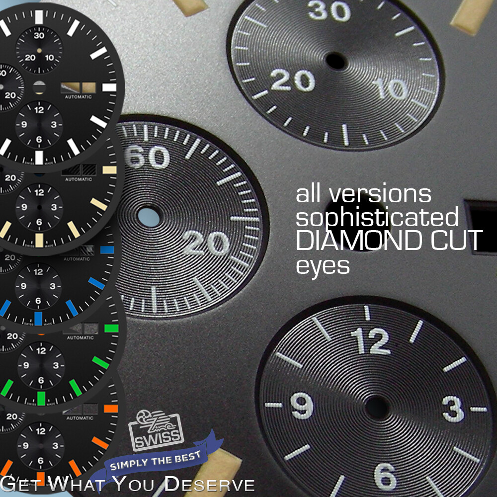 DIAL FIT MOVEMENT ETA VALJOUX 7750, DEEP OCEAN, Ø 32.5 mm, 5VARI. SUPERLUMINOVA