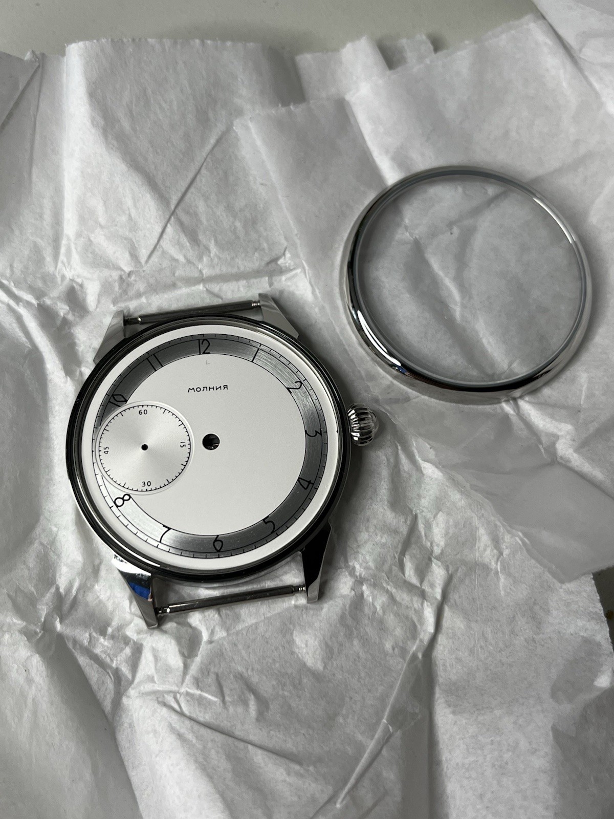 Molnija Marriage Watch Parts Set – Case Dial Hands – No Movement – Aftermarket