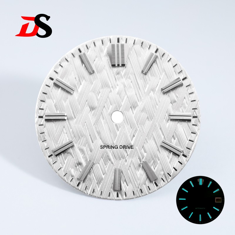 No Date Ice Forests Dial 28.5mm for NH34 NH35 Movement Blue Lume/no Lume SKX007