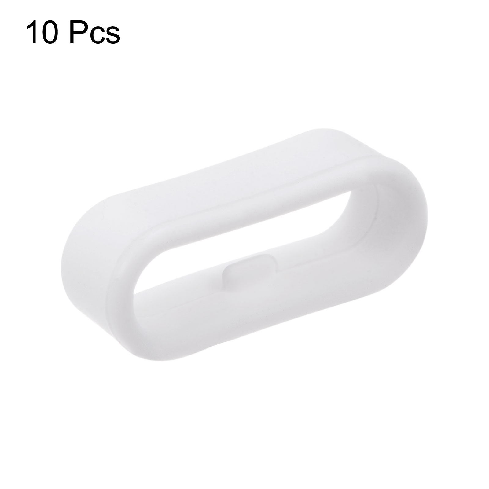 10Pcs Watch Band Strap Loops Silicone Fastener Rings for 18mm Band White