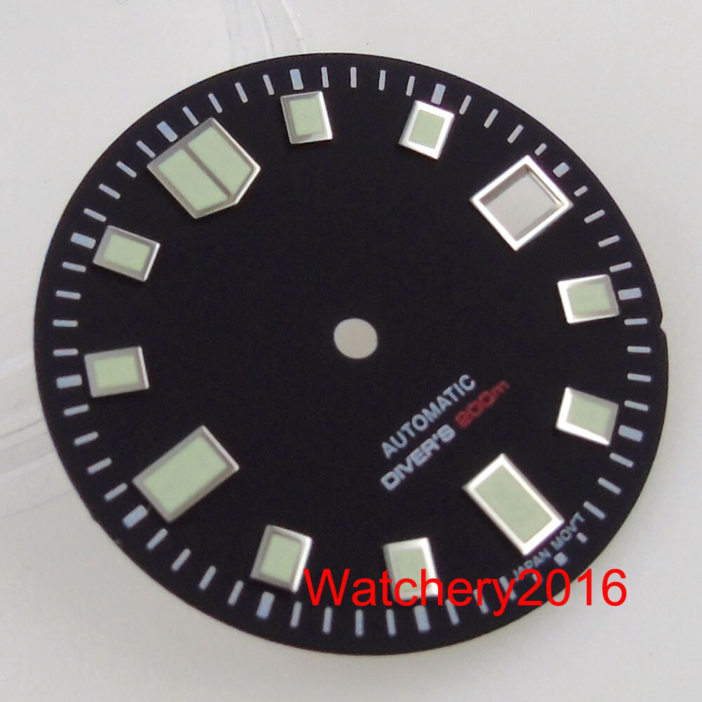 Tandorio Sterile Steel Luminous 29mm Black Watch Dial fit NH35A Date Display