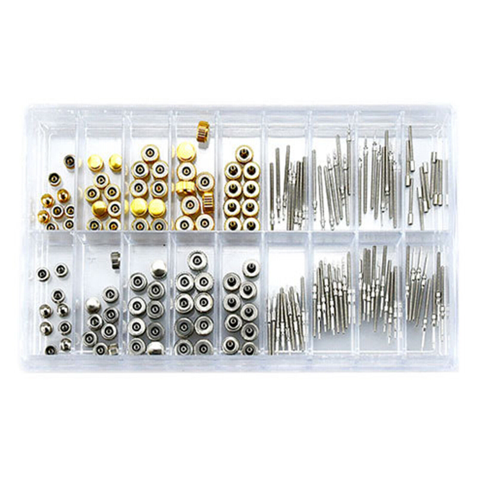 170Pcs Different Sizes Mixed Watch Stem Crown Repair Parts Assortment Set HOT
