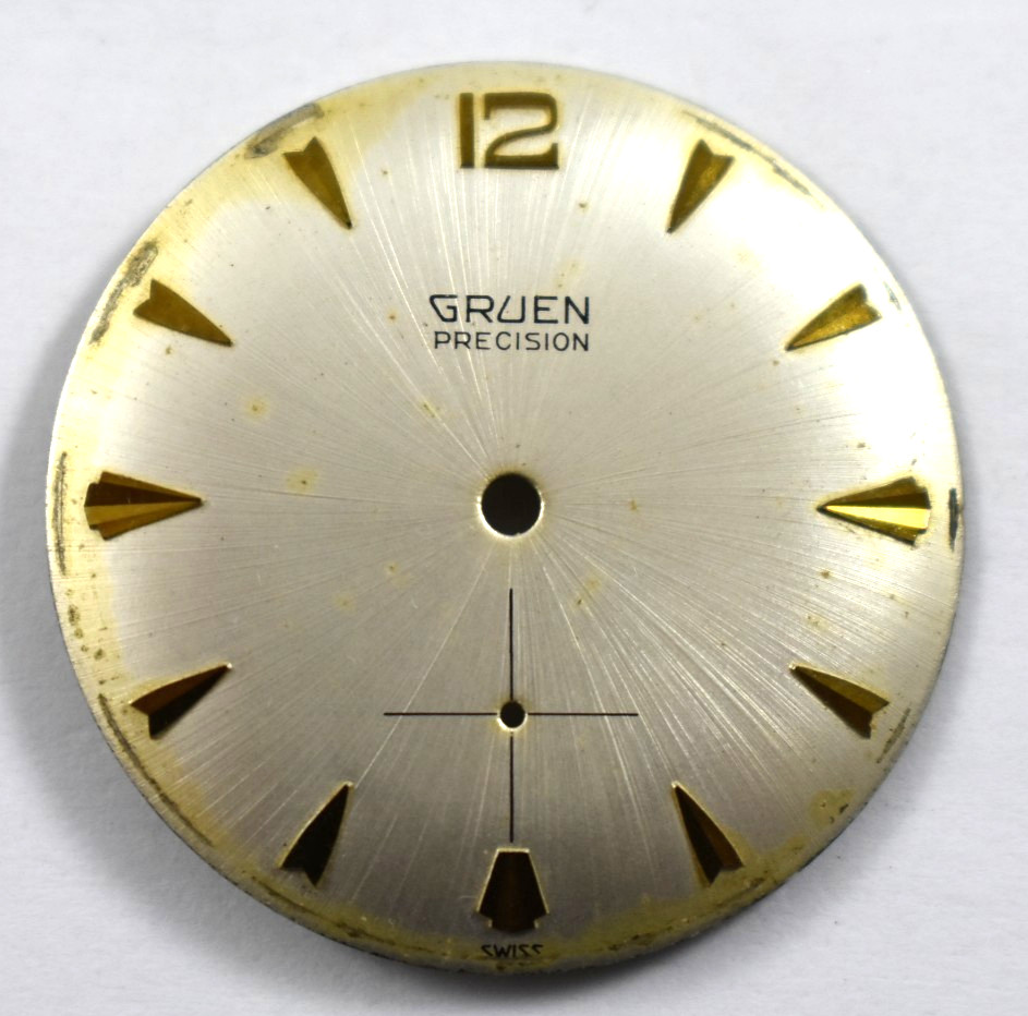 Vintage Gruen Precision Wrist Watch Dial 29.46mm lot.wh