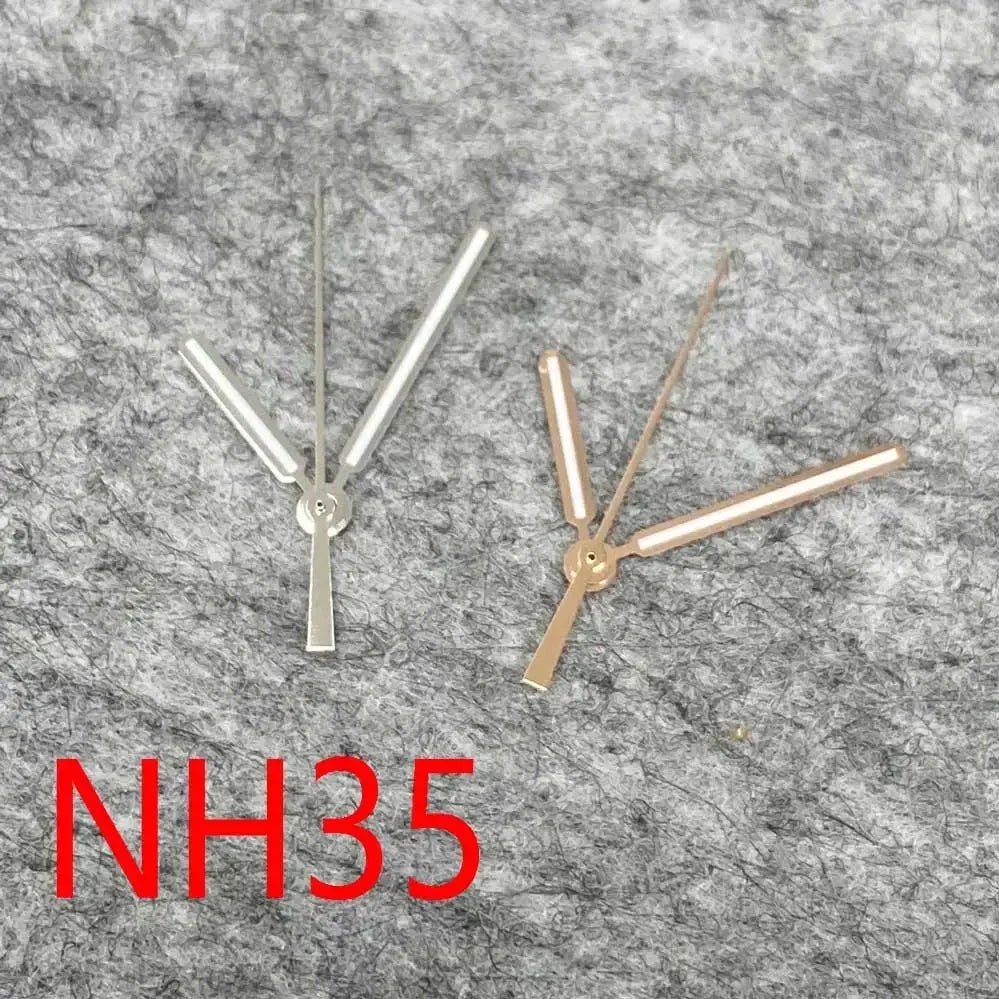 Rose gold/Silver Trim Green Luminous for Watch Hands NH35/NH36/4R/7S Movement