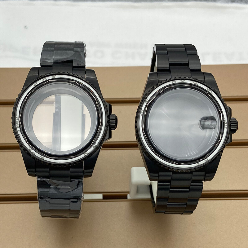 40mm Stainless Steel Watch Case Sapphire Glass Strap For Seiko Nh35/36 Movement