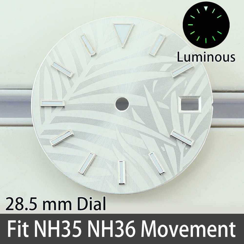 3C Luminous Fashion 28.5mm Metal Watch Dials For Seiko NH35 Miyota 8215 Movement