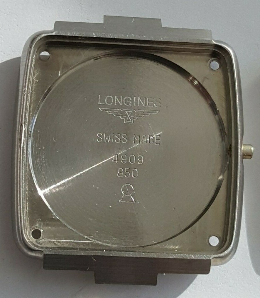 Longines Monobloc Steel Back Case Number 4909-950 + Crystal, Crown, Dial, Hands