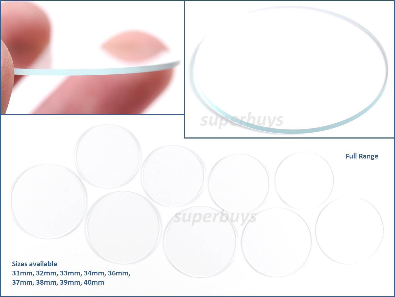 1pc 37mm Flat Watch Face Replacement Round Clear Crystal Mineral Glass 1mm Thick