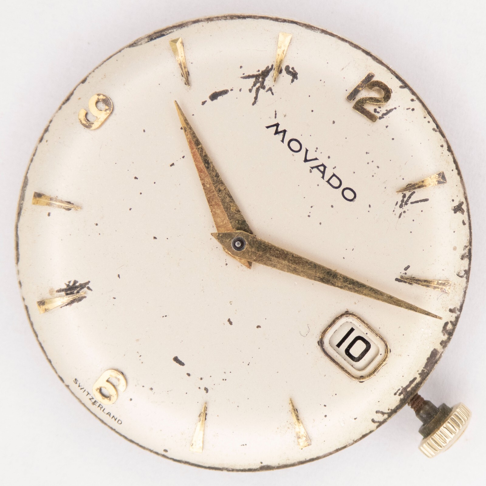 Vintage Movado Caliber 368 17-Jewel 2-Adjustment Wristwatch Movement, Runs