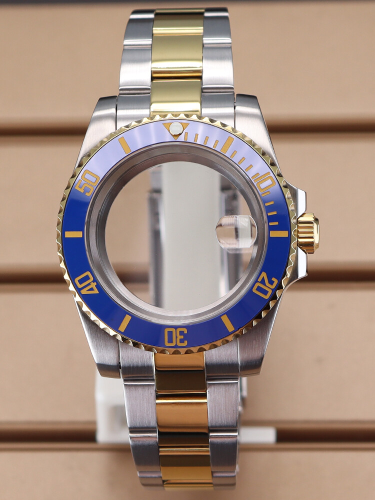 Diver 40mm Luxury men’s Watch Case+Oyster Strap Stainless Steel Sliding Buckle