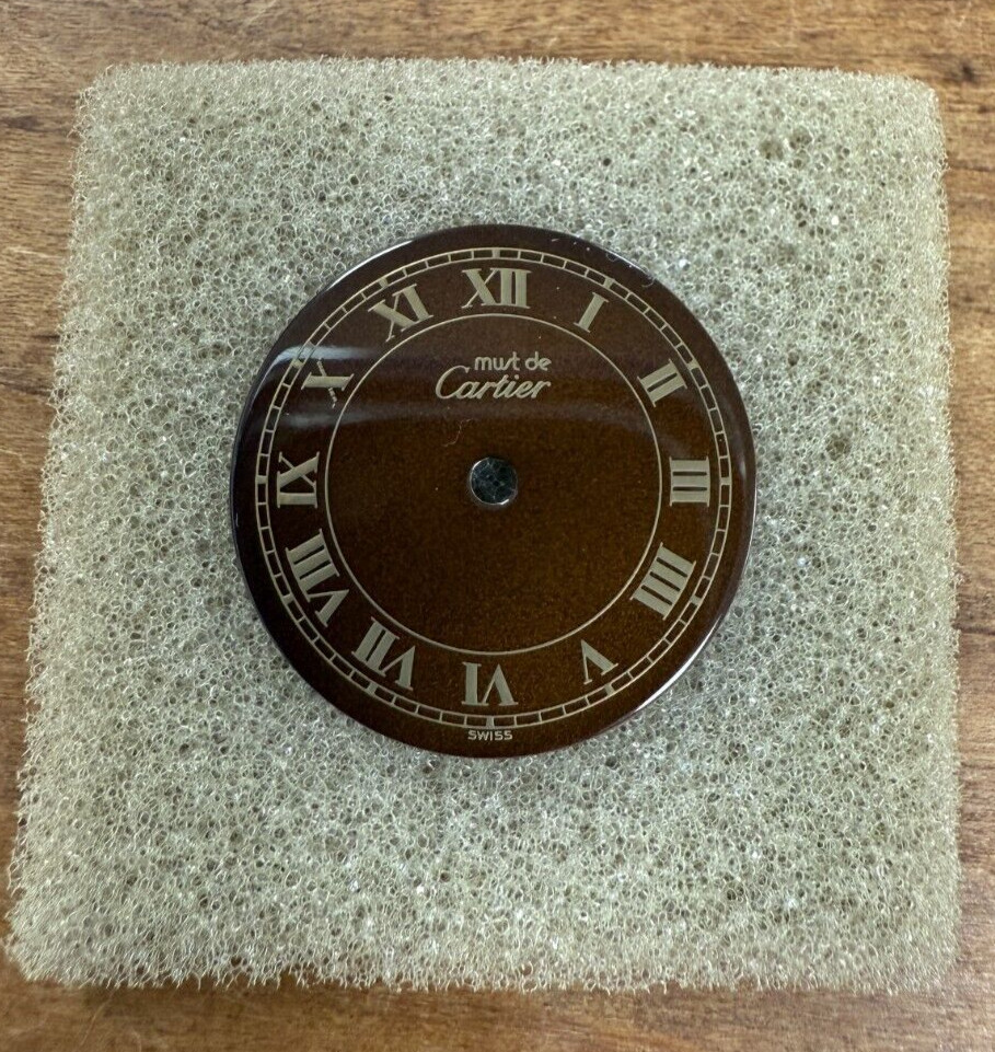New Cartier VLC Must GM PM Brown & Gold Color Dial Part# VC100300 20.5mm