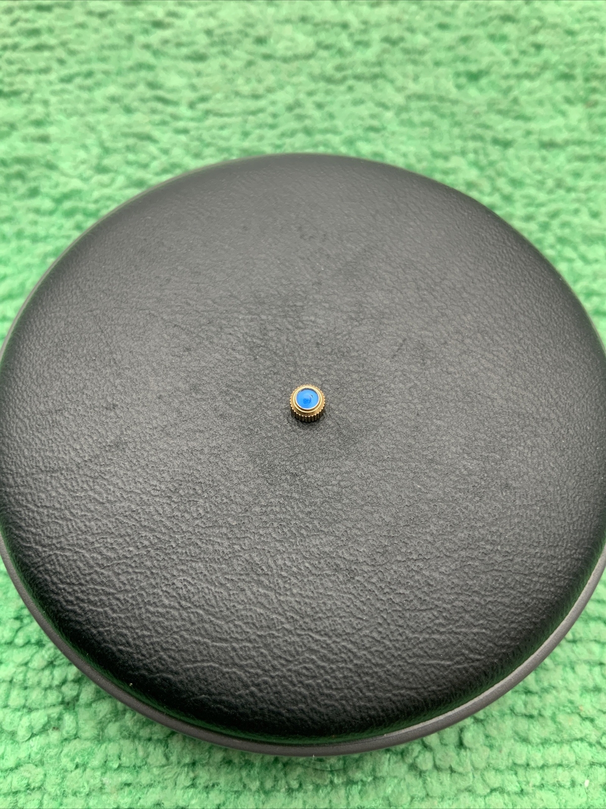 Cyma Tavannes Gold Crown With Blue Stone 2.75 X 1.60, T.10Y Watch Part