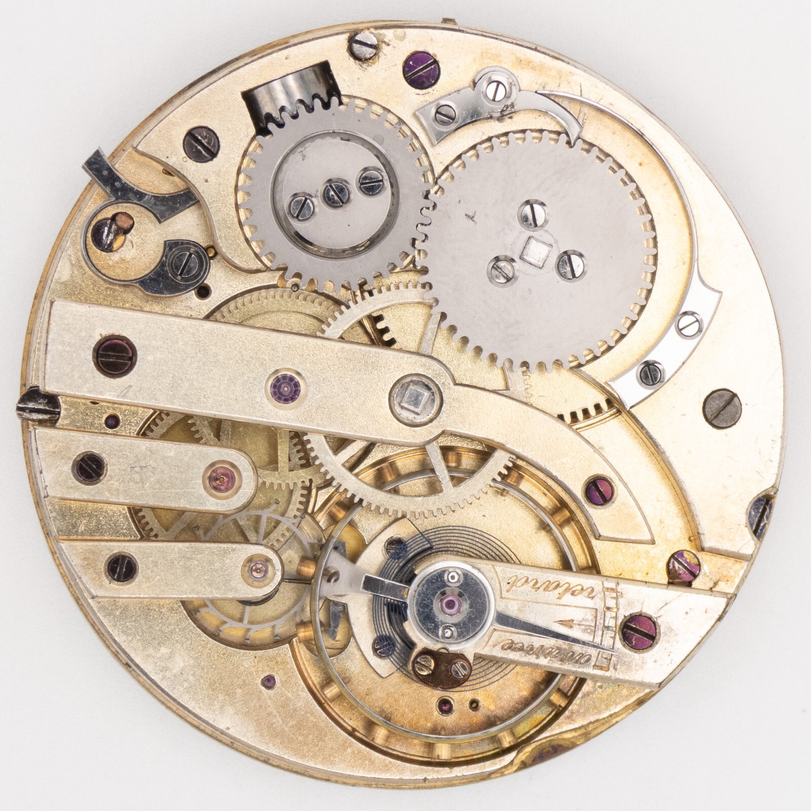 Unsigned Swiss 43.2 x 9.7 mm Key Wind Antique Pocket Watch Movement, Keeps Time