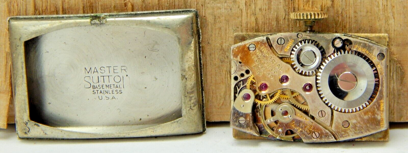 Vintage Imperial model 48 17 jewel men’s wrist watch movement dial & case back