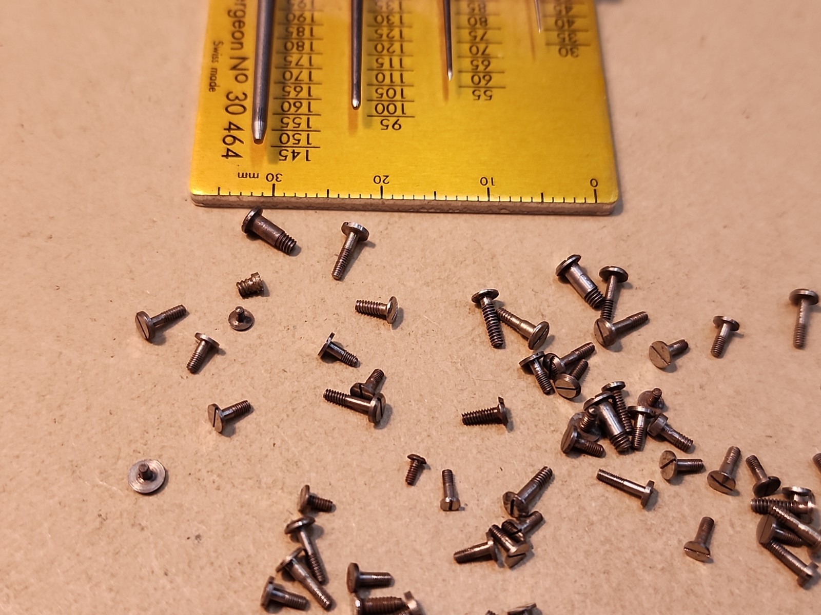 Lot Of 80 Mixed Pocket Watch/Wristwatch Case And Movement Screws Parts Spares