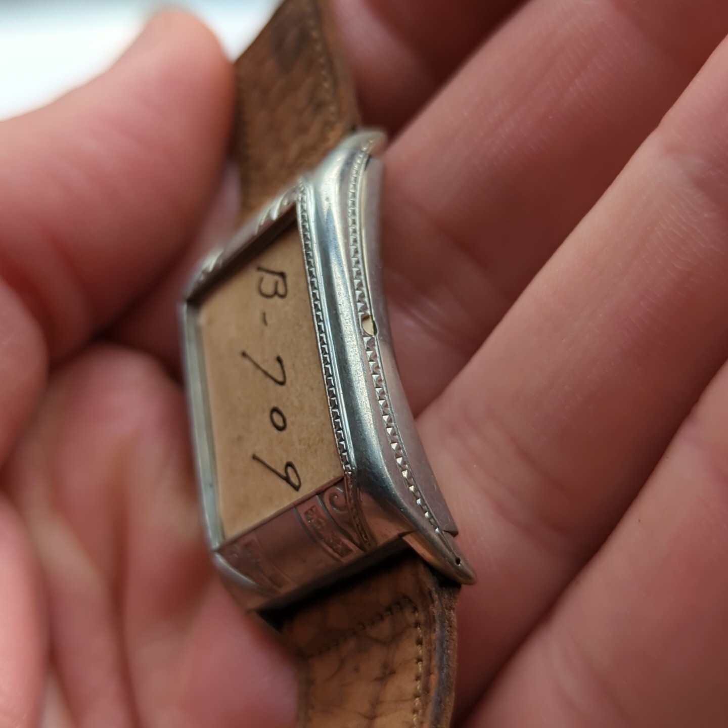 Illinois Watch Case Co Curved NOS Tank Watch Case 20.6mm x 30mm (T223)