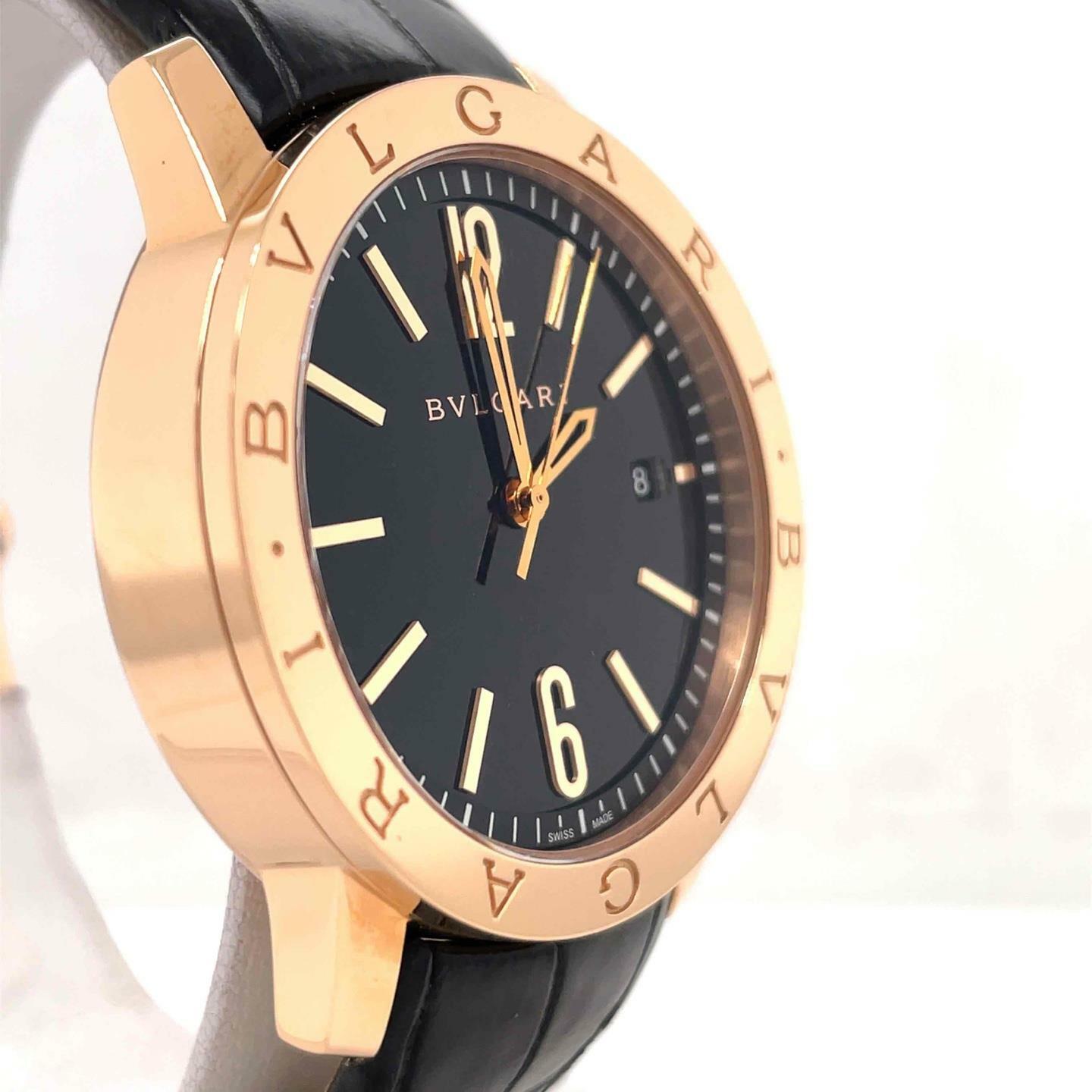 Bvlgari Bulgari Automatic 39mm 18k Rose Gold Black Dial Men’s Watch 102261