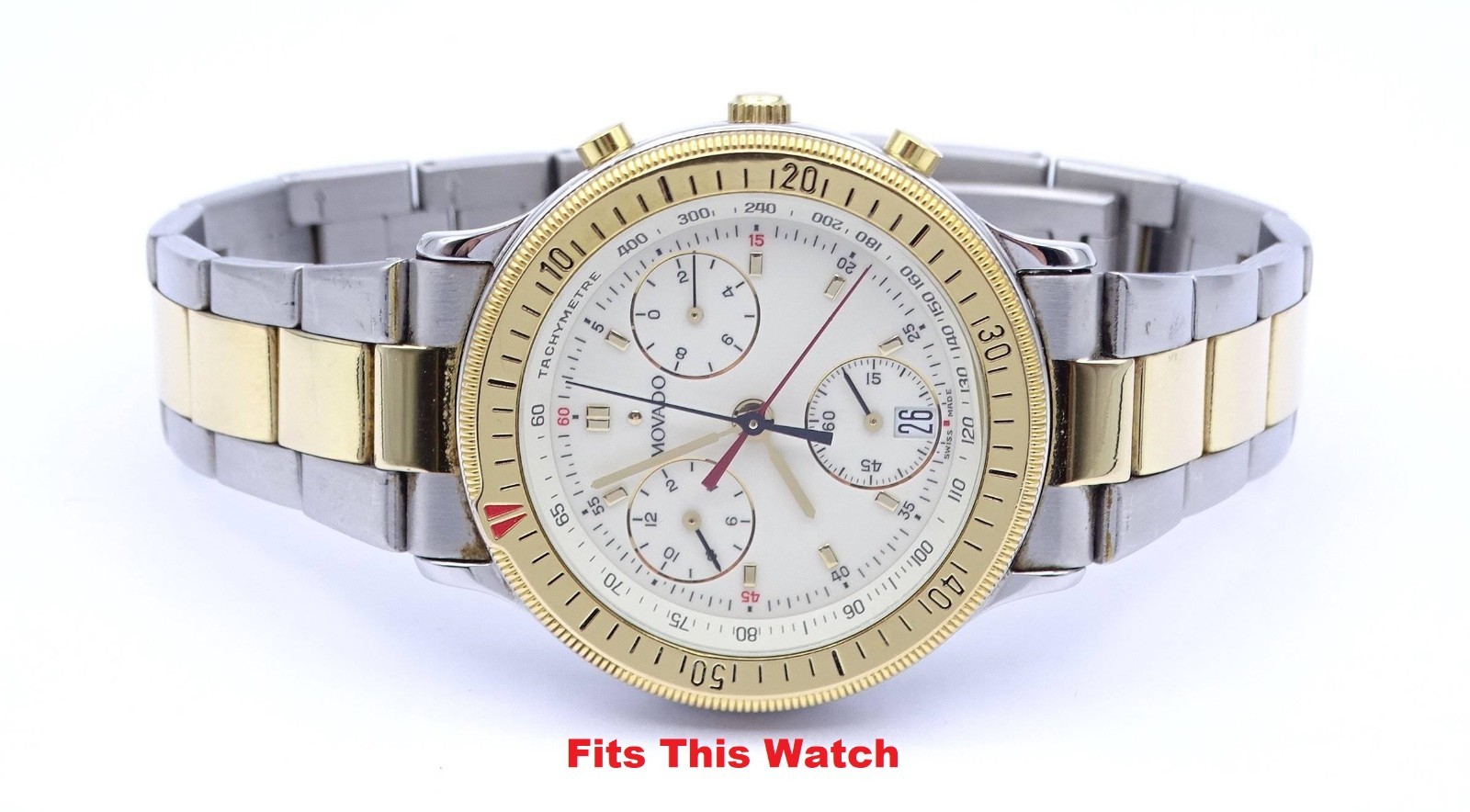Movado 1850 Chronograph Two Tone Mens Watch Sizing Link 81-A5-863 K