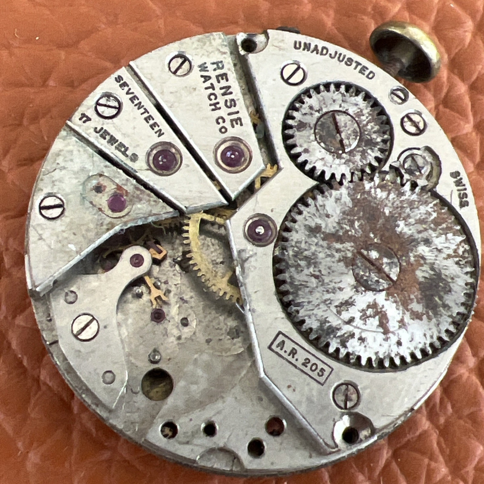Vintage Rensie ASRA 205 AR 205 17j Triple Calendar Movement For Parts