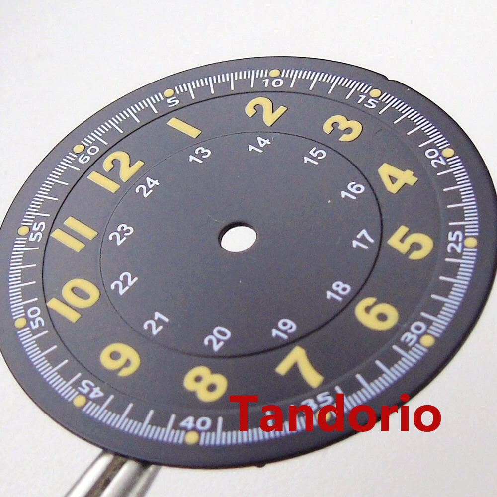 29mm Sunburst Watch Dial Face Fit NH35A NH36A Movement Arabic Numerals Mark Lume