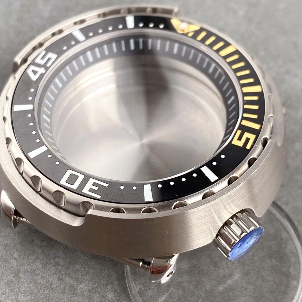 47mm Tandorio Solid 316L Steel Sapphire Watch Case 200M Waterproof 4 o’clock