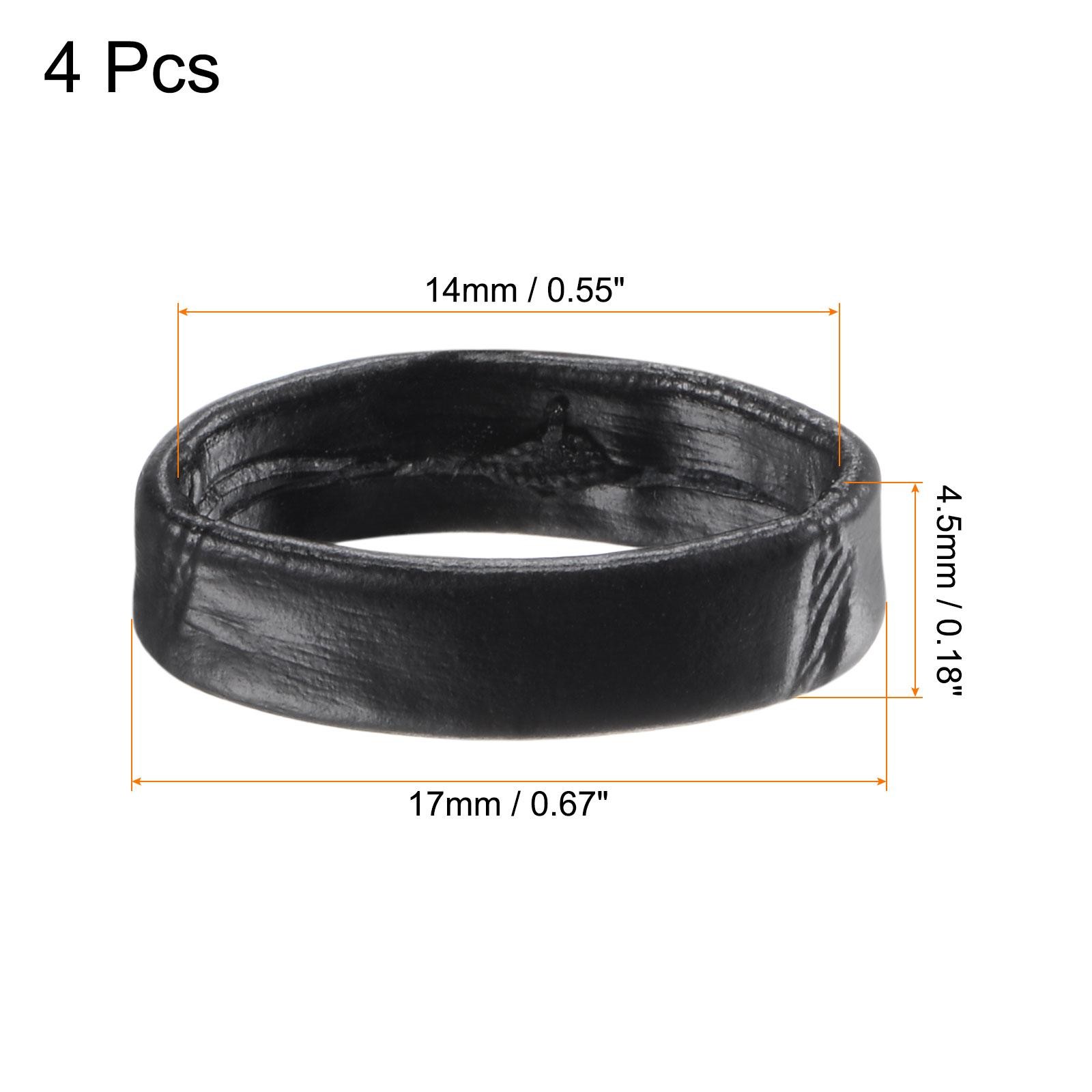 4 Pack PU Leather Loops Retaining Ring Keeper for 14mm Width Watch Band