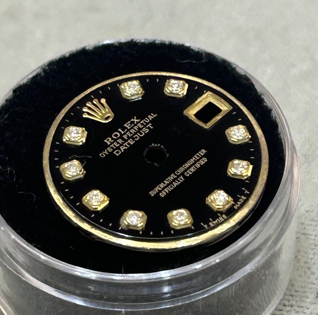 Rolex Ladies Datejust/President Custom Onyx Stone Diamond Dial For 26mm Watches