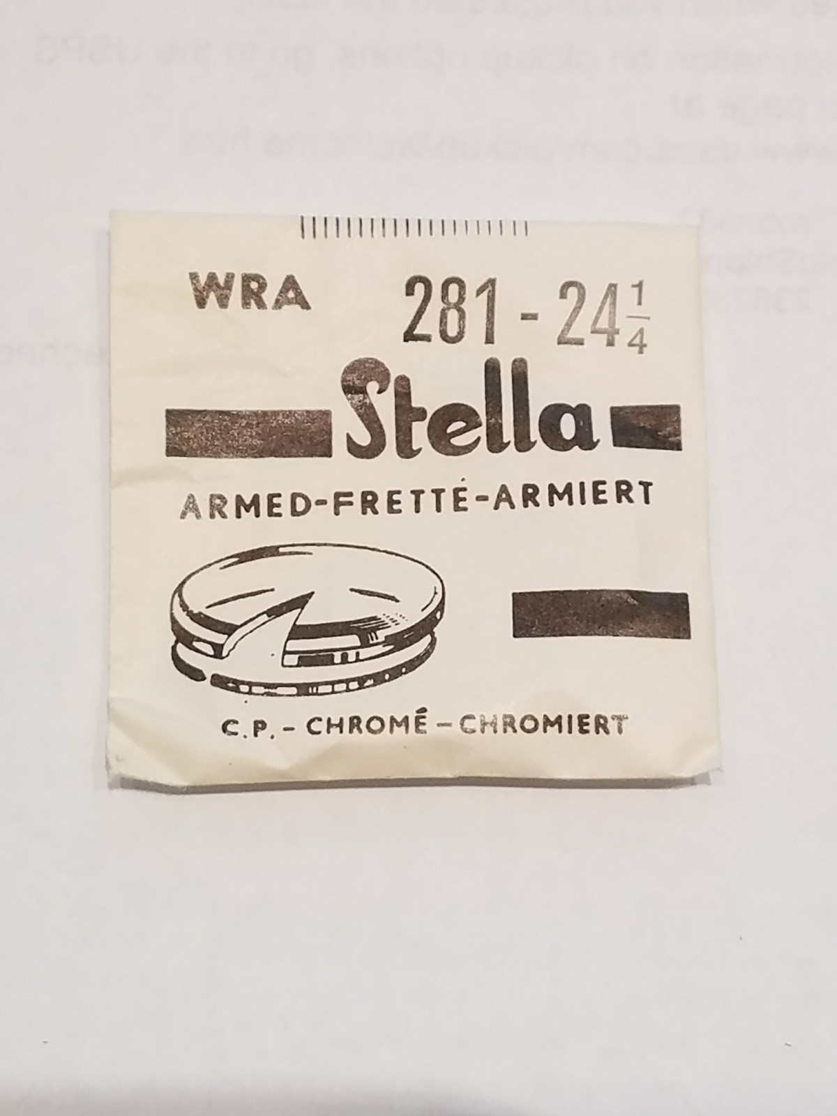 Vintage Stella Wrist Watch White Reflector Ring Crystal NOS Free Shipping #38