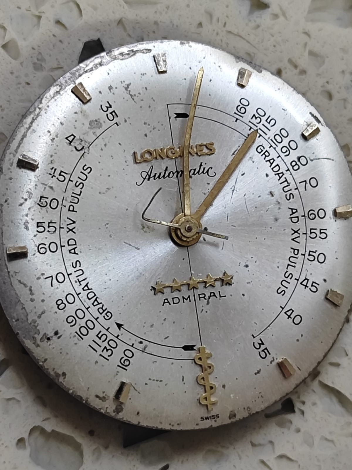 Longines “Pulsations” Admiral Doctor Movement with dial Cal 342 Not work