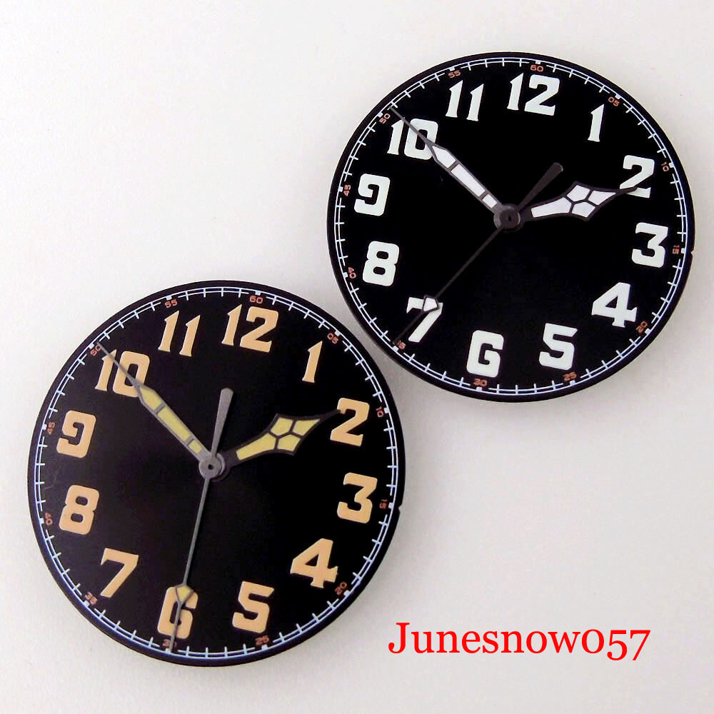 39MM Brushed Watch Case Fit NH35/NH36 PT5000 Stainless Steel Watch Hand Dial Set
