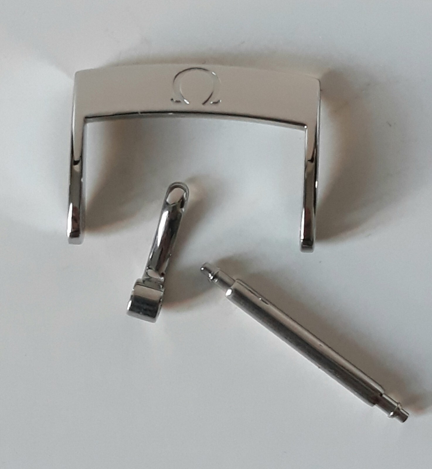 OMEGA STEEL BUCKLE 18mm – NEW – POLISHED finish