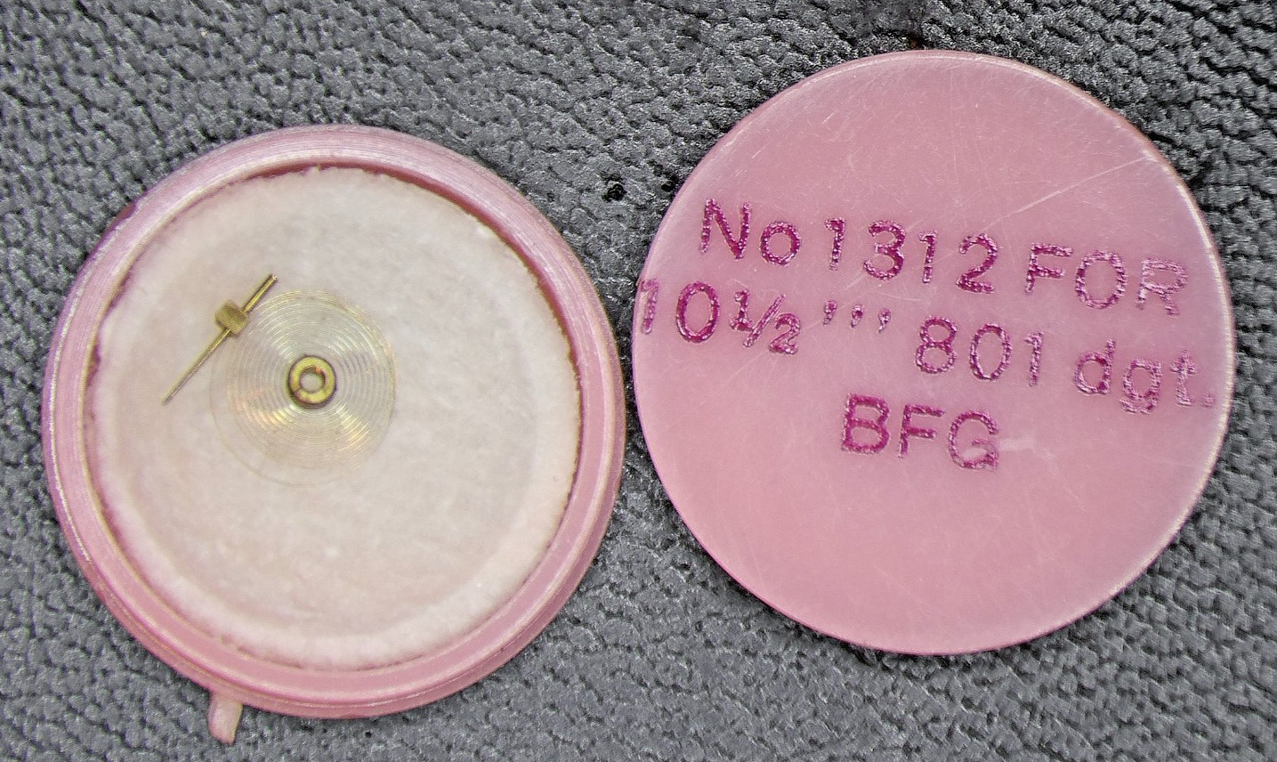 BFG – BAUMGARTNER- hairspring – New Old Stock part 1312 for BFG caliber 801
