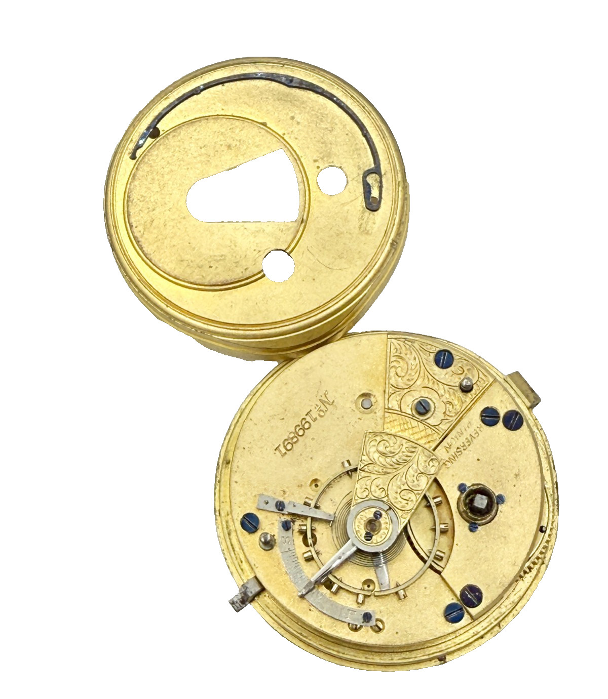 Antique English Keywind Fusee Pocket Watch Movement