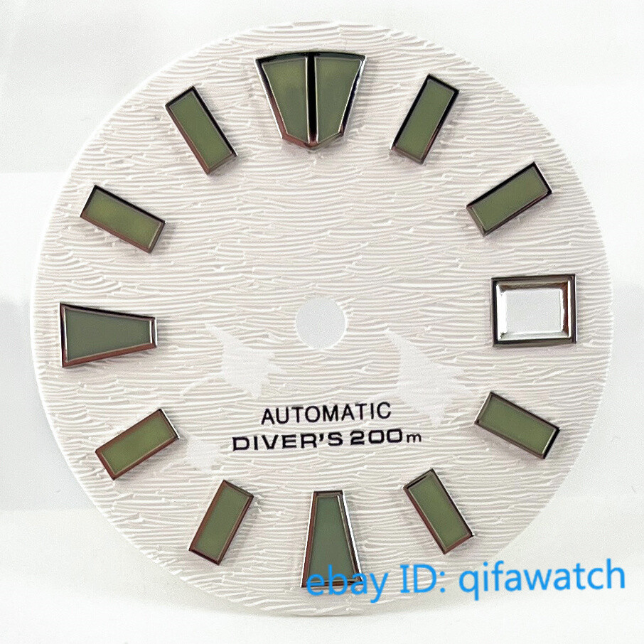 29mm Black/blue/ white Watch Dial Green luminous fit NH36 NH36A movement