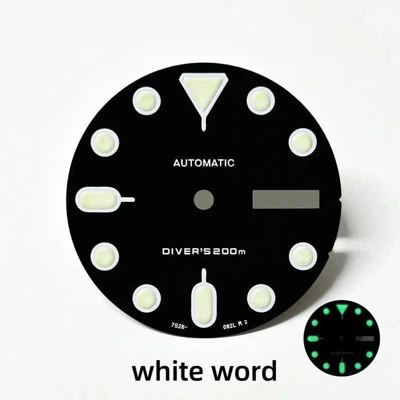 28.5mm Black Matte Dial Modified Watch Accessories Black Lume NH35/NH34 Movement