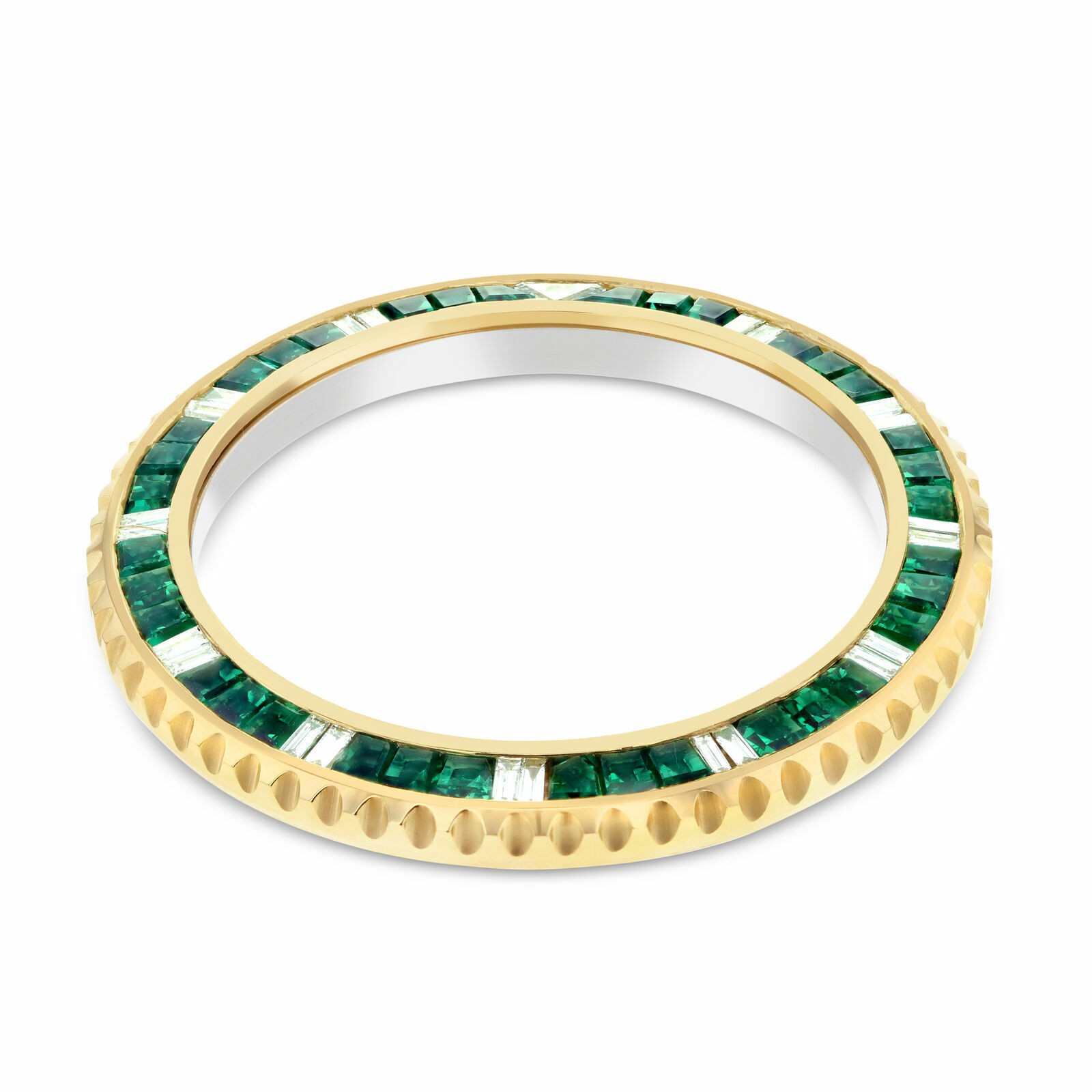 EMERALD & NATURAL DIAMOND BEZEL FOR SPORT MODEL ROLEX GMT MASTER 16713, 16718