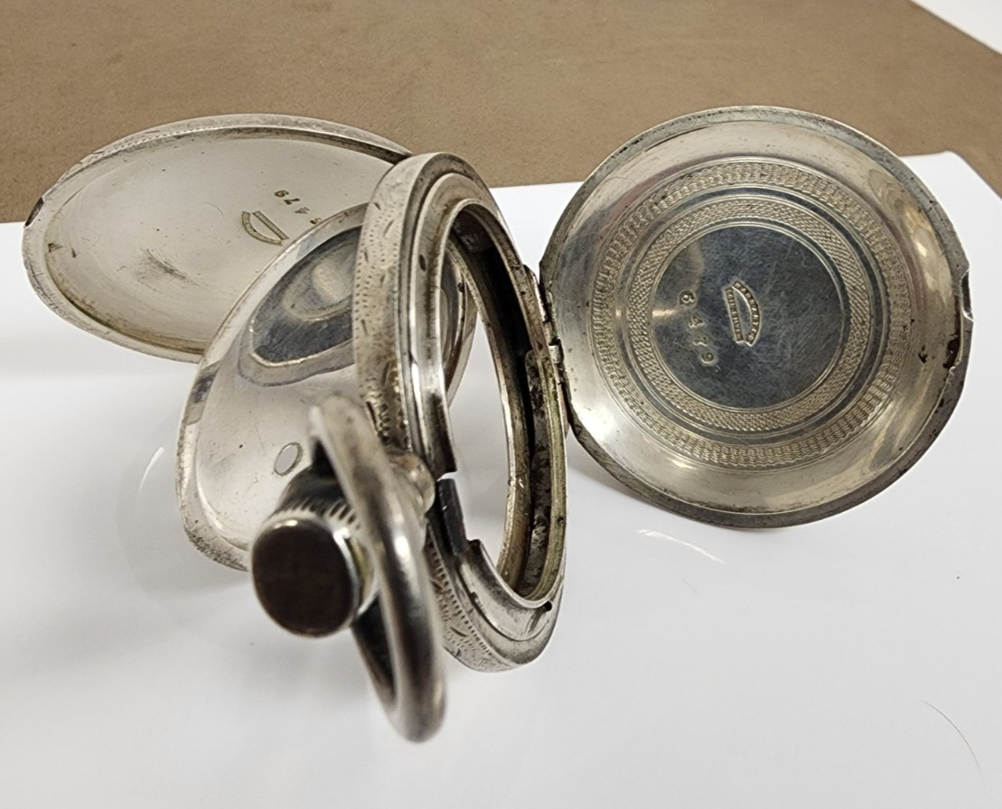 Hunting Coin Silver 18-size Key Wind Pocket Watch Case Elgin or Hapden 4.37 ozt